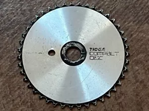 1980s Black TIOGA 43T COMPACT DISC SPROCKET Old School BMX Chain Ring Wheel CD - Picture 1 of 6
