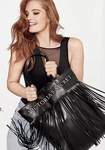 Bolso de Mano Victoria's Secret Love Negro Cuero Sintético Estilo Vaquera - Imagen 1 de 12