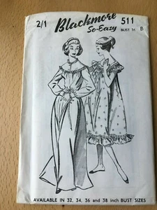 Camicia da notte nuova mai usata vintage modello da cucire Blackmore taglia 34 busto - Foto 1 di 2