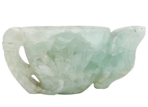 Vintage Green Quartz Decorative Oriental Handmade Pitcher Ewer Inkwell Teapot - Picture 1 of 6