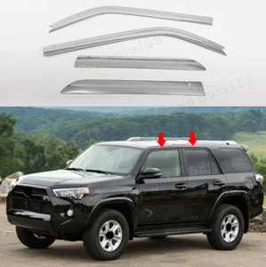 Chrome Window Visor Vent Shades Sun Rain Guard 4pcs For Toyota 4Runner 2010-2023 - Foto 1 di 6