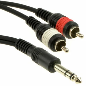 3m PRO 6,35 mm conector a 2 x enchufes de fono cable blindado - Imagen 1 de 4