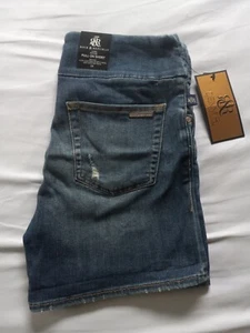 ROCK & REPUBLIC Rx ― Sz 10 ― FEVER PULL ON Denim Jean Shorts Mid Rise NWT - Picture 1 of 16