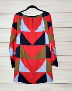 Vestido Mara Hoffman Mini Cambio Estampado Geométrico Rojo Negro Azul Mostaza S - Imagen 1 de 13