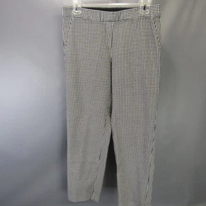 J Jill Gingham Plaid Ankle Pants Women's Size 6 Petite 6P Black & White Stretch - Picture 1 of 7
