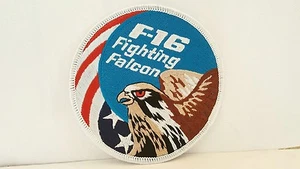 USAF F-16 Fighting Falcon Color Cloth Round  Patch 4 x 4 inches  - Picture 1 of 4