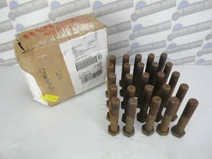 BOX OF 25 - Hex Head bolts, 18‑8, 7/8"‑9 x 5", N14P3708, GRADE 8 (New Old Stock) - Picture 1 of 8