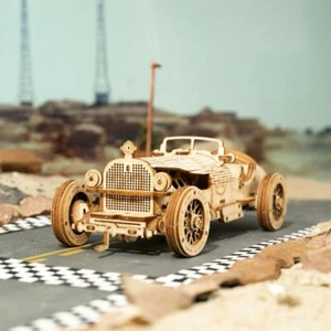 ROKR Classic DIY Movable 3D Prix Car Wooden Puzzle Game Assembly Toy Child - Bild 1 von 13