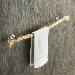 YJ YANJUN Nautical Bathroom Decor - Rope Towel Racks for Bathroom Wall Mounted - Picture 1 of 12