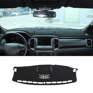 Black Polyester Dash Mat Dashmat Dashboard Cover Fit For Ford Ranger 2015-2021 - Picture 1 of 12