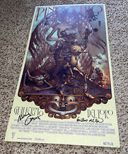 Guillermo Del Toro and Mark Gustafson Signed Pinocchio Poster 13x24 Inches
