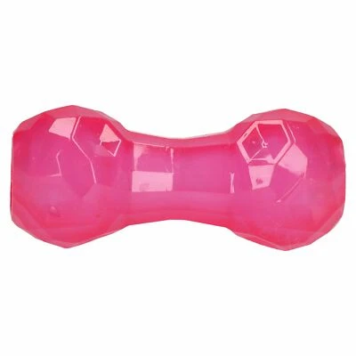 Pink Biosafe Puppy Treat Dispenser Dumbbell Dog Puppy Toy - Image 1 of 3