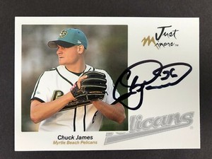2005 BRAVE: Chuck James, SIGNED 2005 Just Minors Card