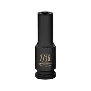 Powerbuilt 1/2 Inch Drive x 7/16 Inch 6 Point Deep Impact Socket - 647297 - Picture 1 of 5