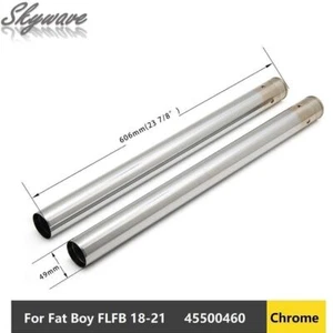 Chrome 49mm 23 7/8" Fork Tubes for Harley Softail Fat Boy FLFBS FLFB 2018-2024 - Picture 1 of 11