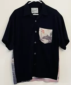 Rietveld Shirt Mens Medium Dragon Surfboard Graphic Surf Asian Rick Hawaiian - Picture 1 of 9