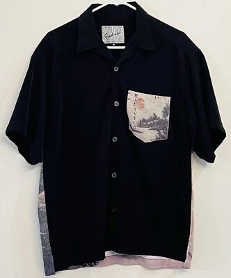 Rietveld Shirt Mens Medium Dragon Surfboard Graphic Surf Asian Rick Hawaiian - Image 1 of 4