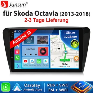 DAB+ Android 14 Autoradio GPS Navi CarPlay SWC Für SKODA Octavia III 5E 2013-18 - Bild 1 von 12
