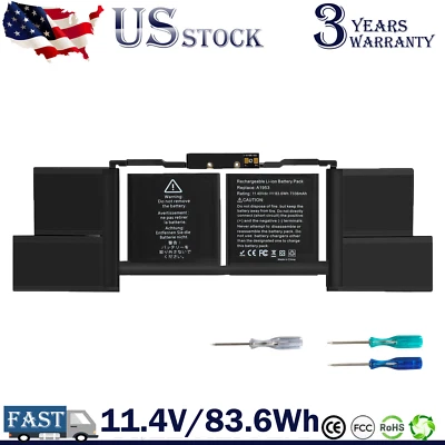 A1990 A1953 Battery for MacBook Pro 15" Touch Bar EMC 3215 3359 Mid 2018 2019 - Image 1 of 4