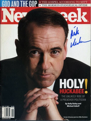 MIKE HUCKABEE Signed Newsweek Magazine Cover