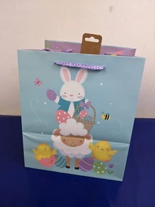 Extra breite Ostern süße Hase, Schaf, Küken & Eier Design mittelgroße Geschenktüte - Bild 1 von 2
