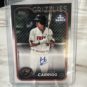 2024 Topps Pro Debut - Autographs #PD-9 Cole Carrigg (AU, RC) - Picture 1 of 2