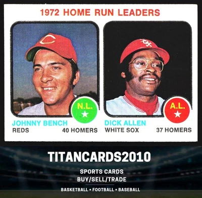 Home Run Leaders 1972: Johnny Bench/Dick Allen AL NL #62 Foto 1 de 2