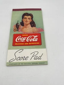 Vintage WWII Coca-Cola Advertising Bridge Score Pad Vintage 1940s Unused - Picture 1 of 5
