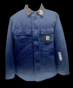NOS Vintage Carhartt Canvas Quilted Coat Men Blue Chore Jacket USA XL Tall - Bild 1 von 24