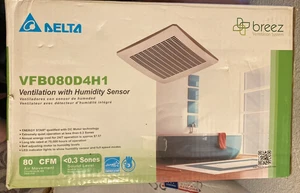 Delta Breez Signature Series 80 CFM Bathroom Exhaust Fan with Humidity Sensor - Picture 1 of 9