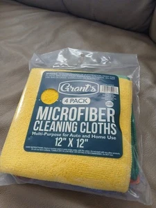 Grant's Confezione da 4 panni per la pulizia in microfibra. Multiuso 12" X 12". - Foto 1 di 2