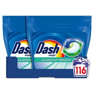 Dash Pods Detersivo Lavatrice In Capsule 116 Lavaggi (58x2) Classico Fresco - Foto 1 di 12