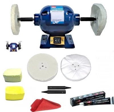 Lawn Bowls Bowling Ball Polisher Polishing Grinder Machine Kits 375W 6" Kit - Image 1 of 2