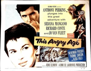 This Angry Age Lot of Six Lobby Cards 1958 Anthony Perkins, Silvana Mangano! - Picture 1 of 6