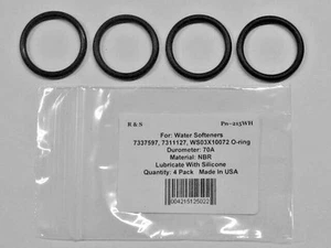 4 Water Softener O-Ring Seals 7337597, 7311127, WS03X10072 for Bypass/ R&S 215WH - Picture 1 of 2