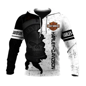 Felpa con cappuccio pullover Harley Davidson personalizzata, felpa con cappuccio tifoso moto - Foto 1 di 2