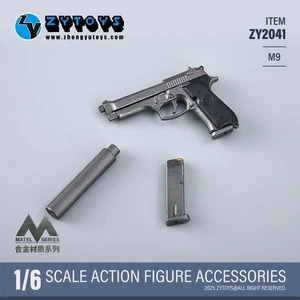 ZYTOYS ZY2041 1/6 Male Black M9 Alloy Rifle Pistol Gun Model For 12''Figure Toy - Picture 1 of 11