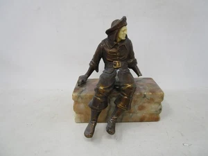 Vintage Cast Iron Pirate on Marble base - Picture 1 of 6