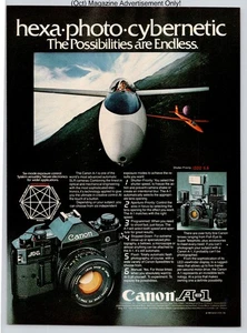 Canon A-1 SLR Camera Hexa Photo Cybernetic Promo Vintage 1981 Advertisement - Picture 1 of 5