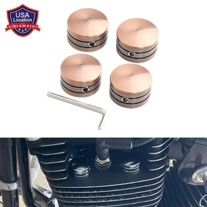 4Pcs Copper Head Bolt / Nut Covers Fit For Harley Sportster Twin Cam 1999-UP - Picture 1 of 12
