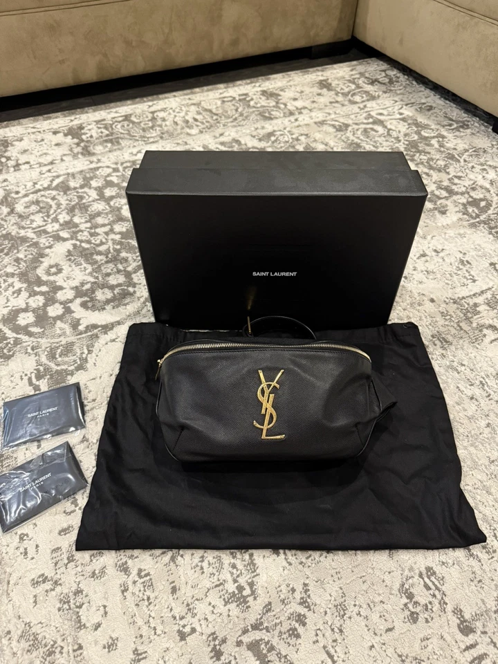 SAINT LAURENT YSL Cassandre Grano De Poudre Cuero Cinturón Bolso Cartera Riñonera Foto 1 de 4