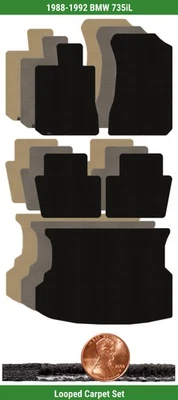 Juego de alfombrillas Lloyd Classic Custom Loop para BMW 735iL 1988-1992 (5 piezas) #S7 Foto 1 de 4