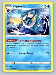 Pokemon Vaporeon SWSH04: Vivid Voltage 030/185 Near Mint NM - Picture 1 of 2