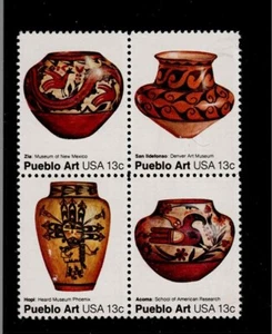 US Scott #1706-09, Block of 4 1977 Pueblo Art 13c FVF MNH - Picture 1 of 1