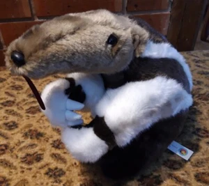 DDA/Peluche Animal Fourmilier Blanc Marron Noir Queue Panache Impexit H.30cm Tbe - Picture 1 of 8