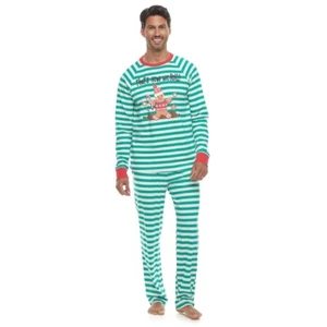 MEN'S NWT $52 PAJAMA CHRISTMAS SET CUDDL DUDS "THAT'S THE WAY WE ROLL" SIZE L  - Picture 1 of 2