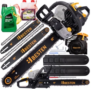 Benzin Kettensäge Motorsäge 3,8 PS Motorkettensäge 58ccm 2xKetten 2xSchwerte SET - Bild 1 von 13