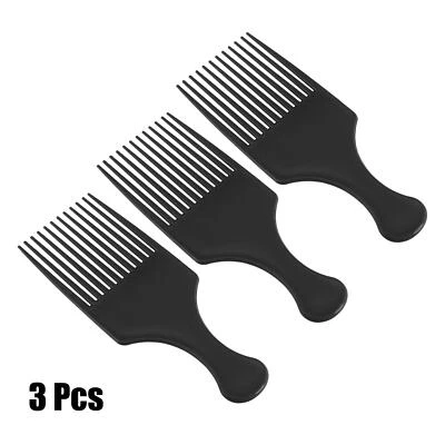 3pcs Afro Hair Pick Comb Hair Brush Comb for Curly Hair for Men Women Black - Image 1 of 4
