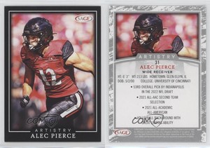 2022 SAGE Artistry Alec Pierce #31 Rookie RC