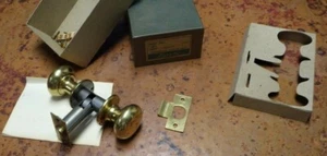 Earle Tubular Passage Door Set Gold Plated Knobs - Picture 1 of 5